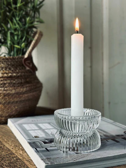 Candle Holder - Glass - Clear