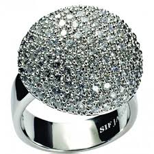 SIF JAKOBS-Comacchio Ring - 925 Sterling Silver - Brilliant White Cubic Zirconia