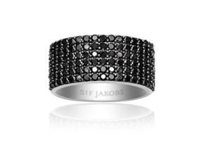 SIF JAKOBS-Corte Cinque Ring - Black Rhodium 925 Sterling Silver- Black Cubic Zirconia