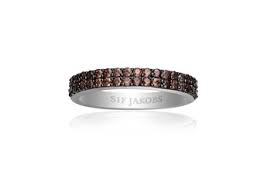 SIF JAKOBS- Corte Due Ring Collection- Brown Cubic Zirconia- 925 Sterling Silver