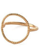 Pernille Corydon Jewellery - Large Twisted Open Coin Ring - Rose Gold Plating