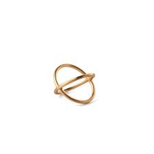 Pernille Corydon-Crossed Ring - Recycled 925 Sterling Silver - Rose Gold Plated