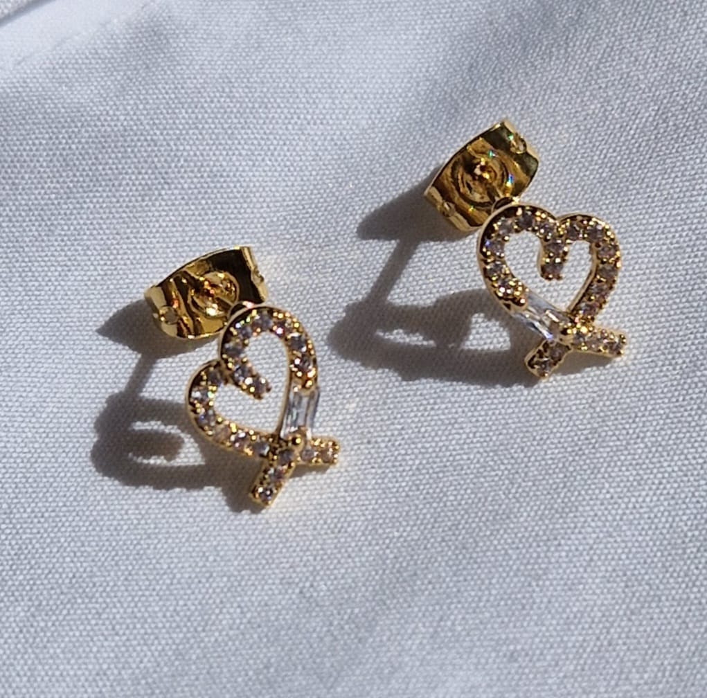Earrings - MONA - Heart - Gold Plated