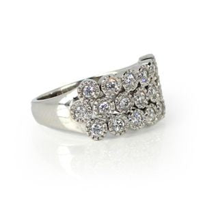 Juleo Jewellery - Half Circular 3 Band Ring - Cubic Zirconia