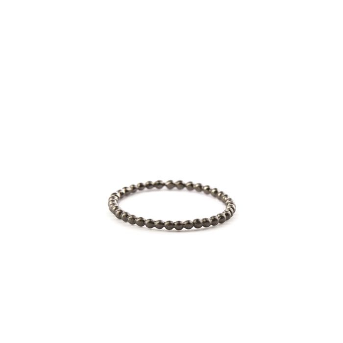 Pernille Corydon - Micro Ball Ring - Recycled 925 Sterling Silver - Black Ruthenium Plating