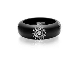 SIF JAKOBS- Isola Bangle Collection - Black Resin - Cubic Zirconia