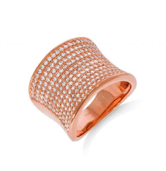 J-JAZ - Ivy Ring - 925 Sterling Silver - Rose Gold Plating