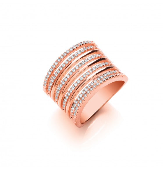 J-JAZ - Anja Ring - 925 Sterling Silver - Rose Gold Plating