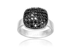 SIF JAKOBS - Lecce Bambino Ring Black Cubic Zirconia- 925 Sterling Silver