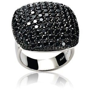 SIF JAKOBS - Lecce Ring- Black or White Cubic Zirconia- 925 Sterling Silver