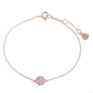 VIA London - Medium Pave Disc Bracelet - Rose Gold Plated