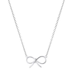 VIA London - Openwork Bow Necklace - Sterling Silver