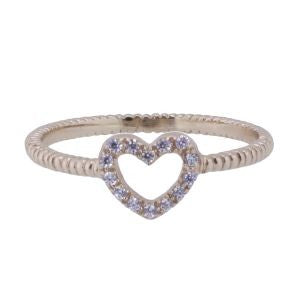 VIA London - Sparkling Open Heart Ring