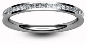 Wedds & Co - 18ct White Gold - Princess Cut Diamonds - Half Eternity Ring - Size L