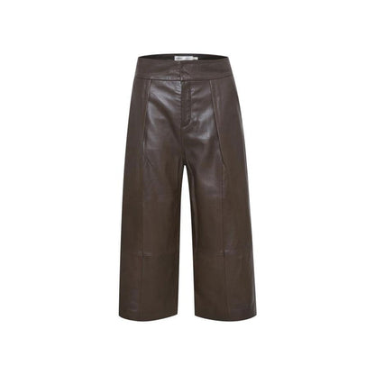 Jaylee Leather Culottes - Coffee Brown