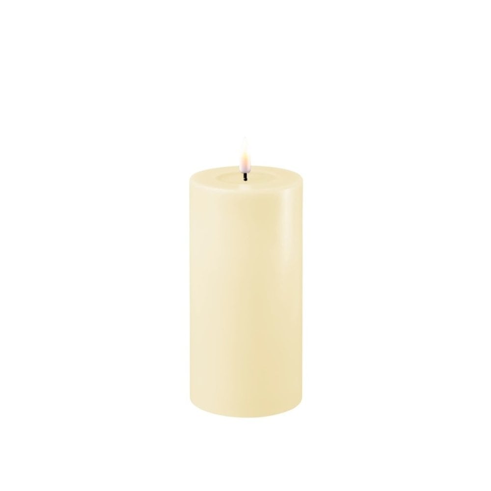 Block Candle LED - D 7.5 cm H 15 cm - Cream