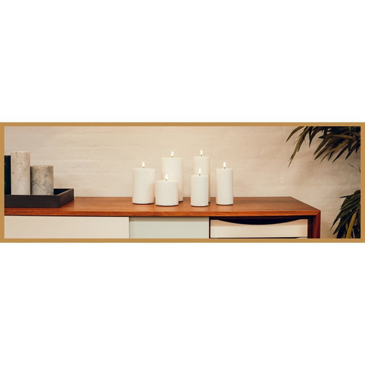 Block Candle LED - 7.5 x 15cm - White