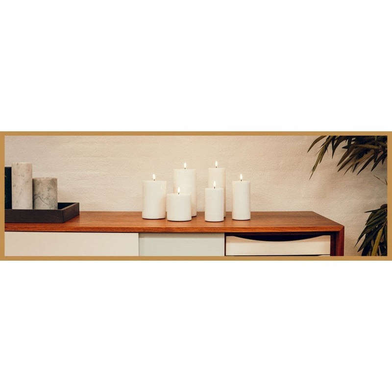 Block Candle LED - 7.5 x 15cm - White