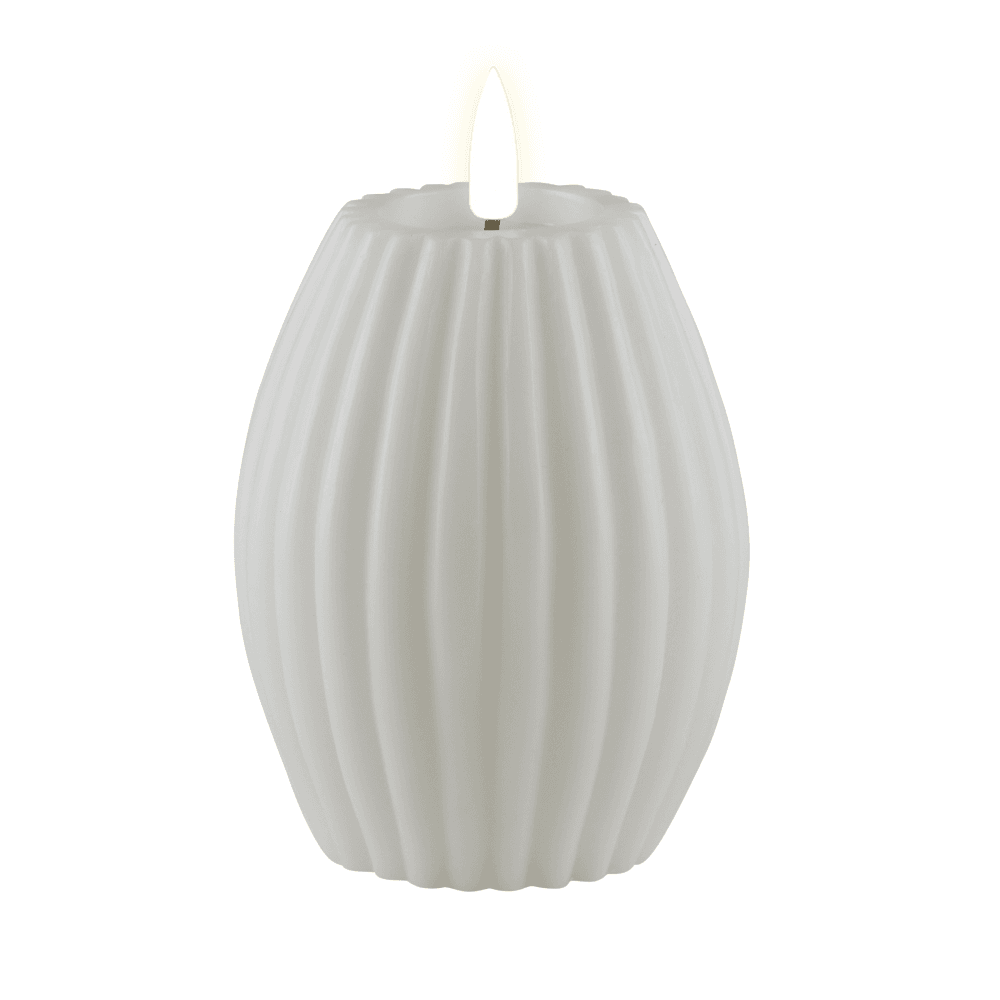 White Stripe - LED Candle - 7.5 x 10cm