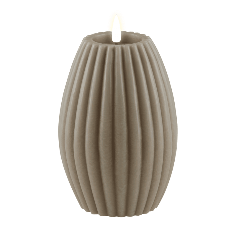 Sand Stripe - LED Candle - 10 x 15cm